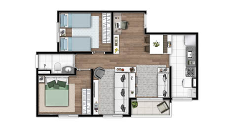 biosfera vila pires - conjuntos residenciais - maquete